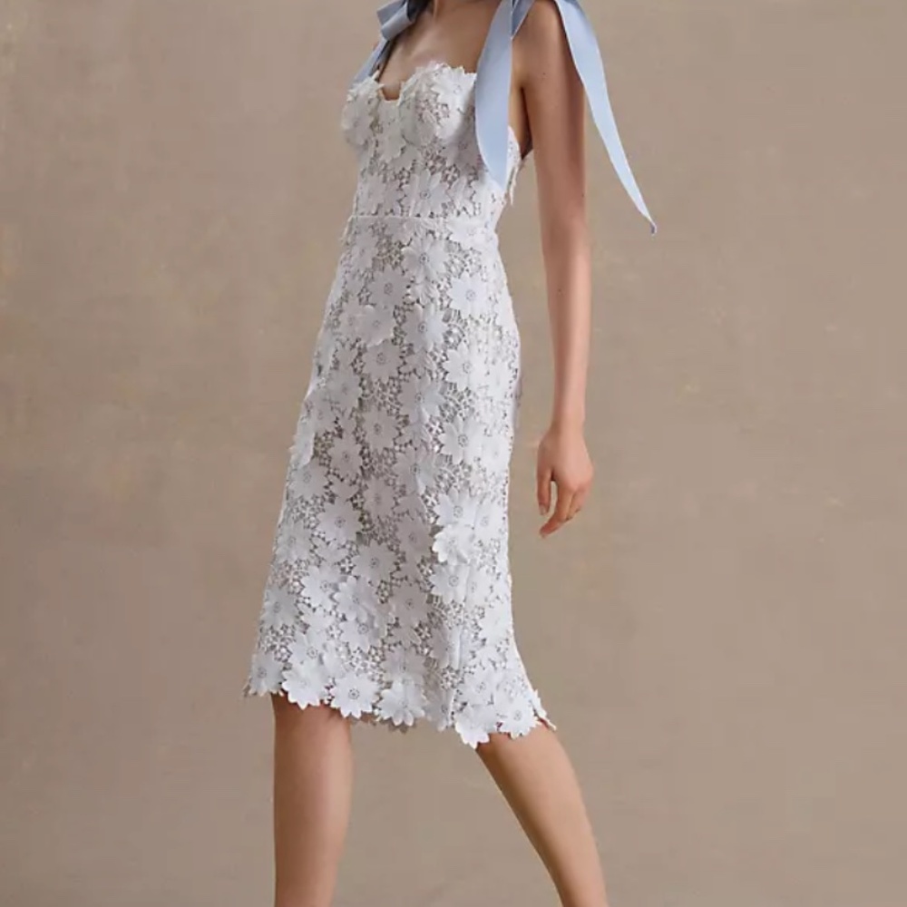 by Watters 'Ambrosia' Bow-Strap Lace Midi Dress (NWT) - Picture 5 of 8